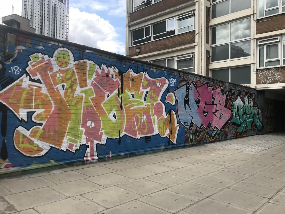 Colourful graffiti in Shoreditch