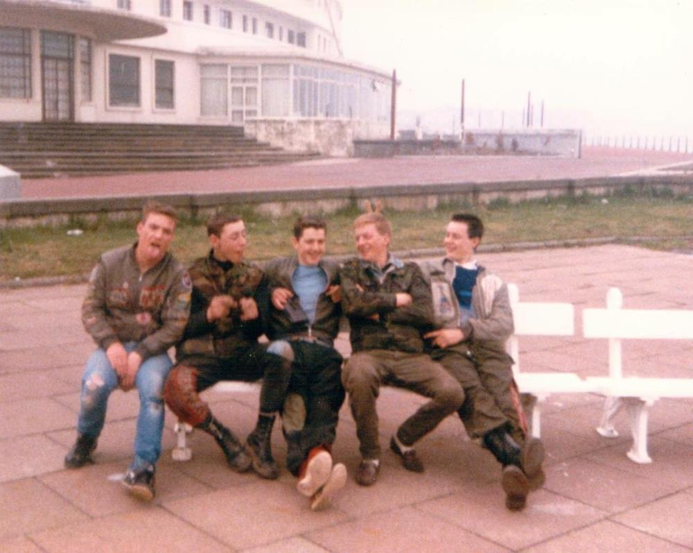 Not quite his first scooter rally, but this is Lee Richards and a group of friends on a mid 1980s scooter rally