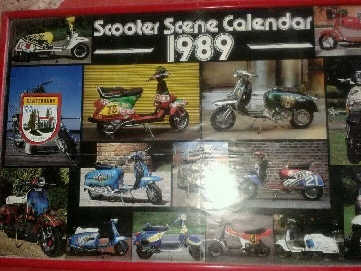 Scooter Scene calendar featuring Lee's T5 Dominator scooter