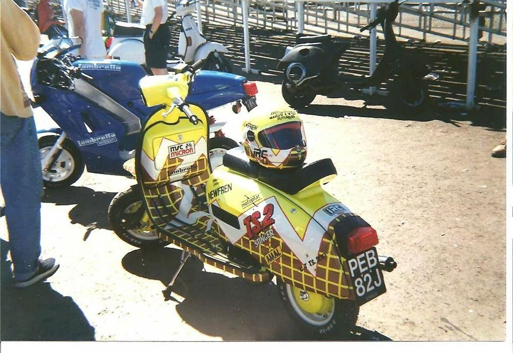 TS2 Lambretta with yellow and brown paintwork