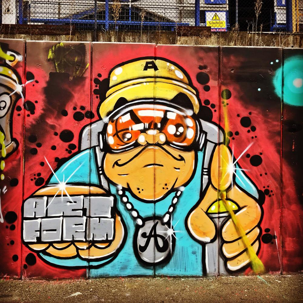 Artform Dodger wall mural at Fratton Park