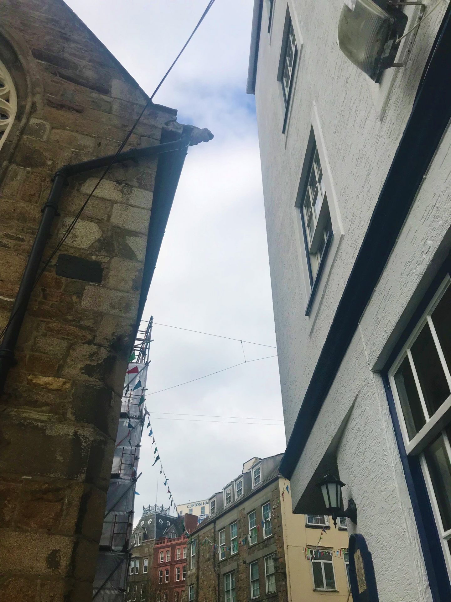 The town church and Albion Tavern in St Peter Port which are only 18 inches apart which is a Guiness world record.