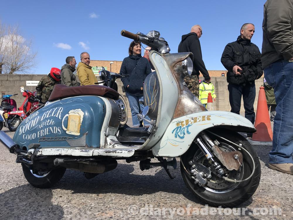 Rusty Lambretta with Beer Rate signwriting