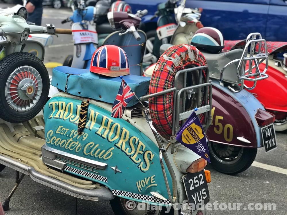 Rusty Lambretta with signwriting on the side panel