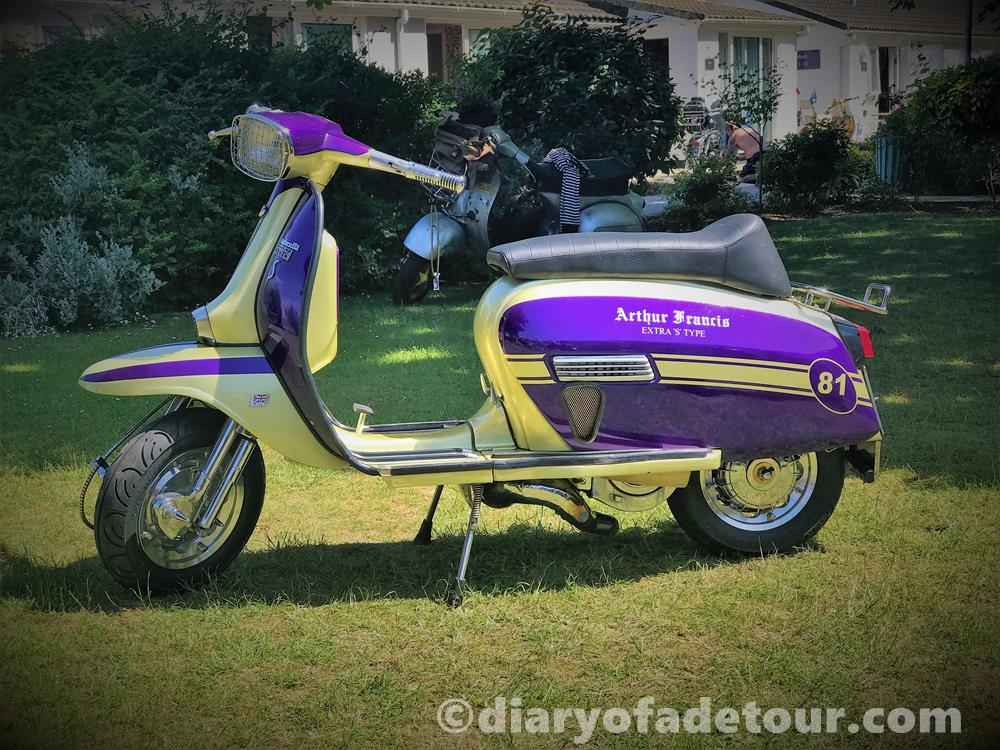 Gold and purple Arthur Francis street-style Lambretta