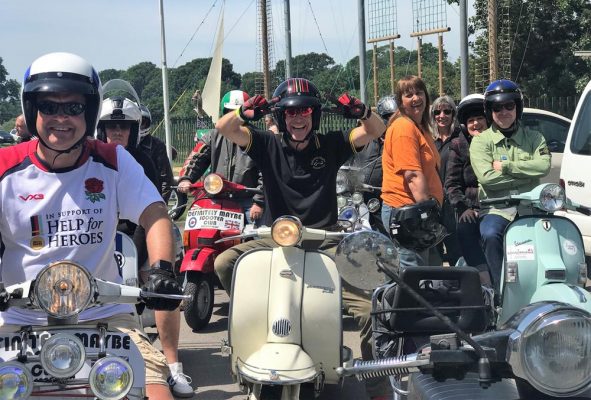 Definitely Maybe Scooter Club and friends at the Hayling Island scooter rally in 2019