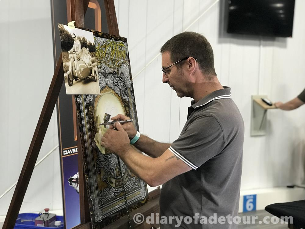 Dave Dickinson demonstrating airbrushing