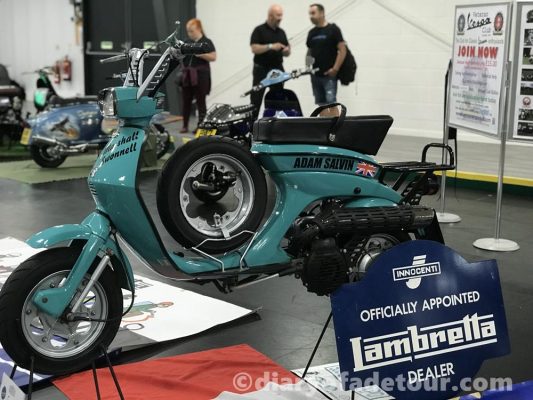Lui-Vega-Scooter-Expo-2019 (3) Blue coloured Vega scooter on display at Scooter Expo