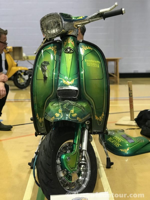 Sign Of The Snake custom Lambretta on show at Scooter Expo