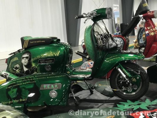 Stelify-FEAR-Ian-Brown-custom-Lambretta (2) Green Lambretta dedicated to Ian Brown on display at Scooter Expo in 2019