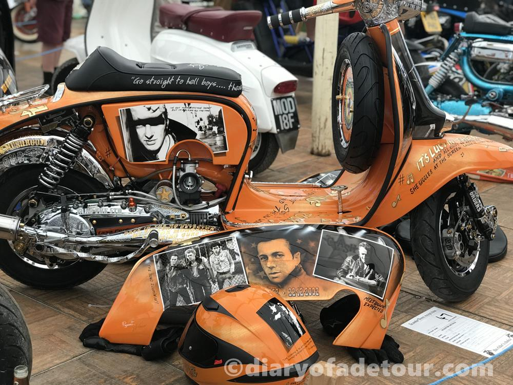 Breaking Rocks in the Hot Sun at the Isle of Wight scooter rally in 2019