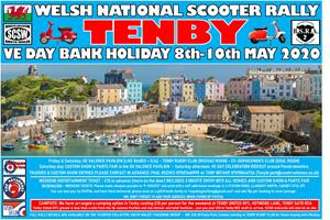 Flyer for 2020 Tenby national scooter rally in Wales