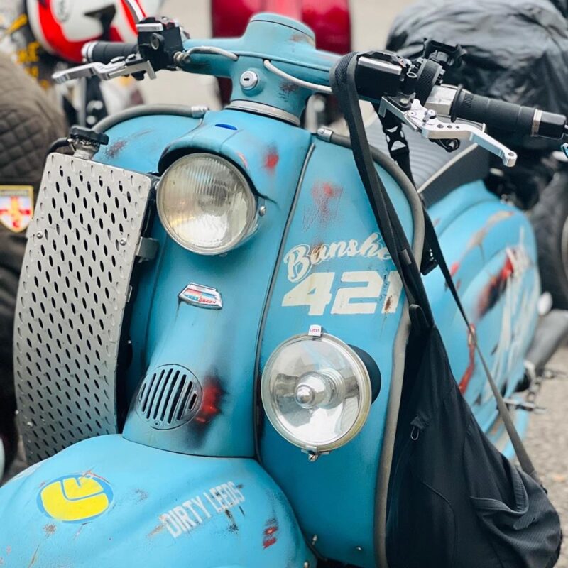 Naked Again, Chris Ibbotson's custom Lambretta which has an RD350 engine with a 421 Banshee kit