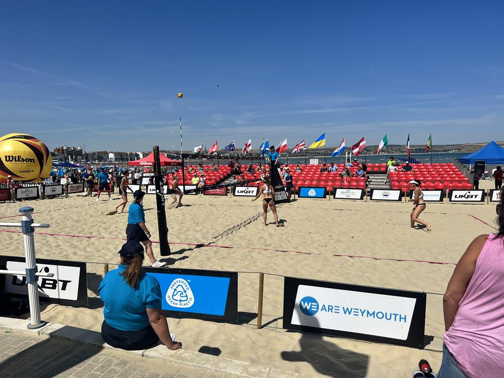 Beach volleyball on Weymouth beach