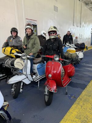 Scooters and riders on the Isle of Wight ferry